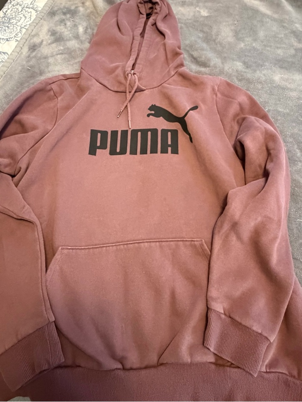 Puma Men's Rose Dusty Crewneck Hoodie with Black Logo